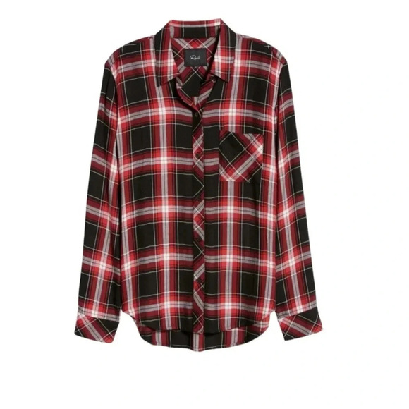 Rails Hunter Plaid Black Candy White Red Shirt Button down Long Sleeve S NWT - Picture 3 of 11